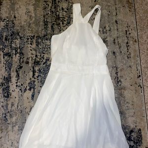 White cross-neck dress